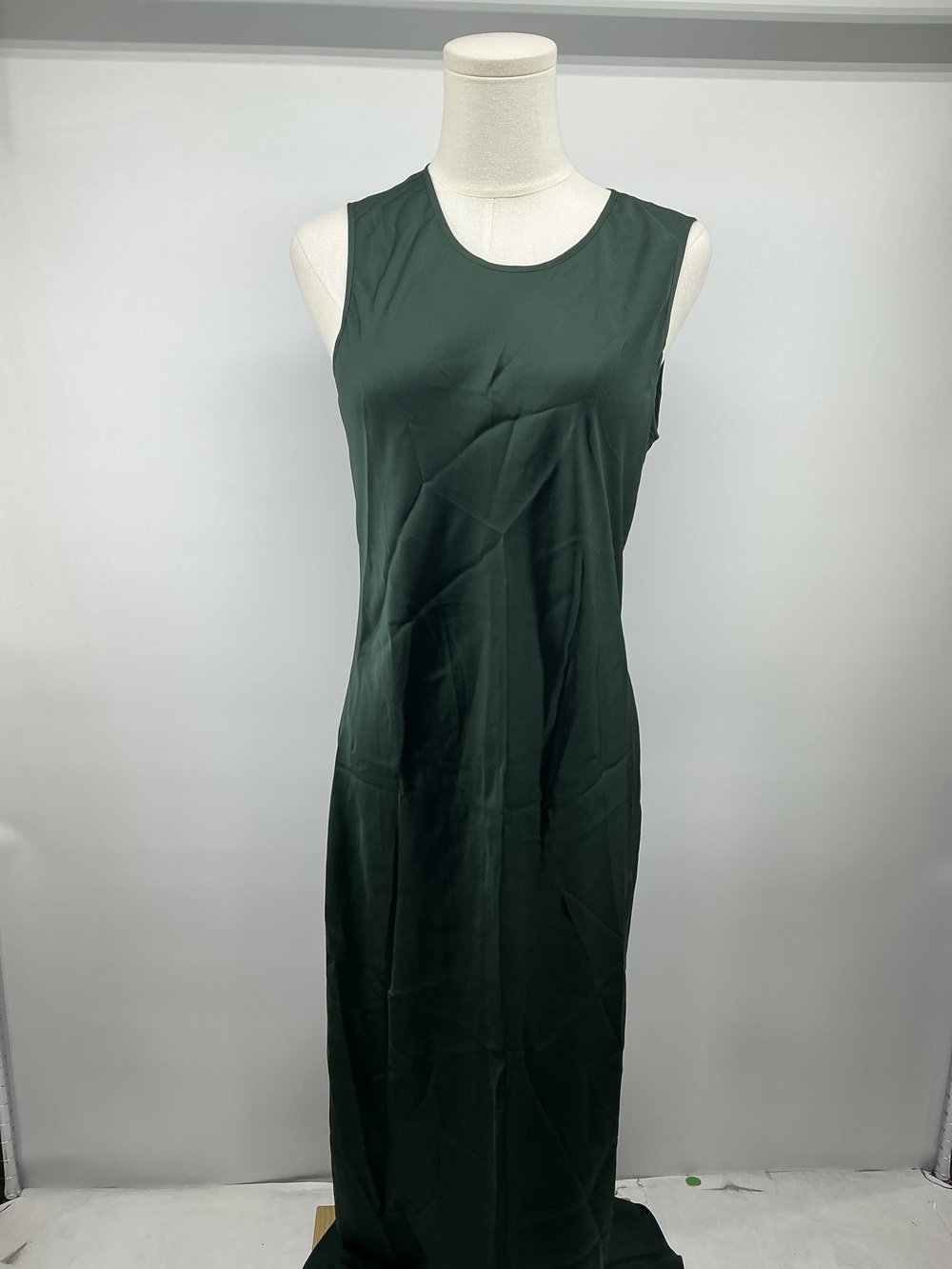 Washable Stretch Silk Tank Midi Dress